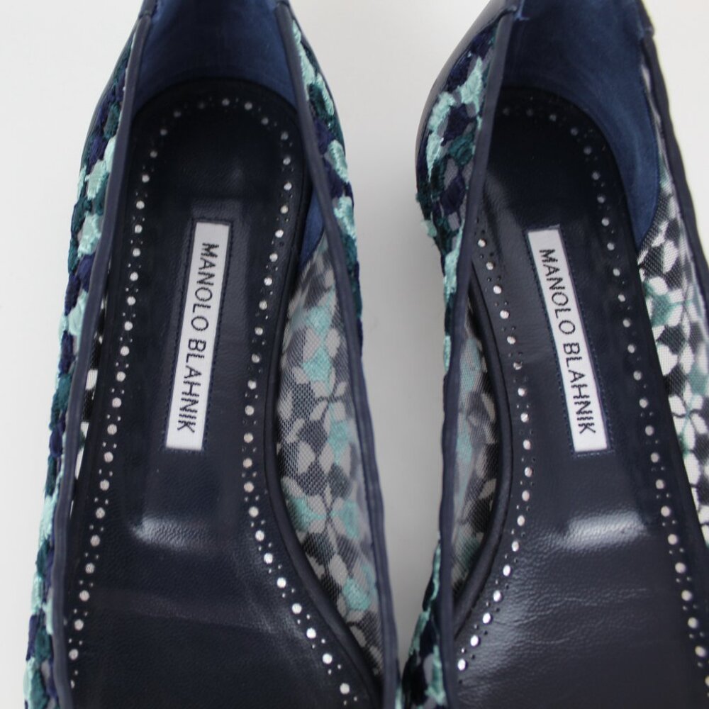 NEW MANOLO BLAHNIK Hangisi Lace Flats, EU 39, Office to Party/ Events - Picture 10 of 16